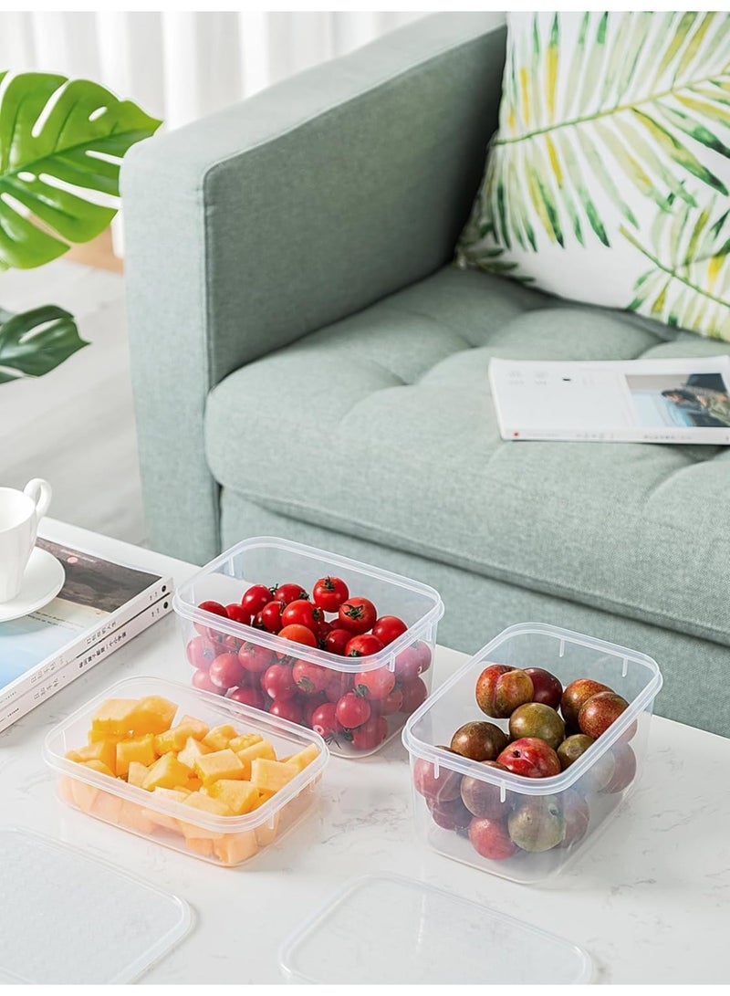 SYOSI Food Storage Containers, Refrigerator Organizer Set, BPA-Free Plastic Kitchen Canisters with Airtight Lids, for Freezer Storage, Pantry Organization of Fruits, Snacks, and Leftovers (4-Pack, 1.1L) - Image 4
